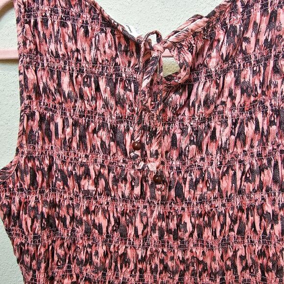 Beach Lunch Lounge Abstract Bohemian Print Tiered Maxi Sundress Size 8/10 - Picture 9 of 10